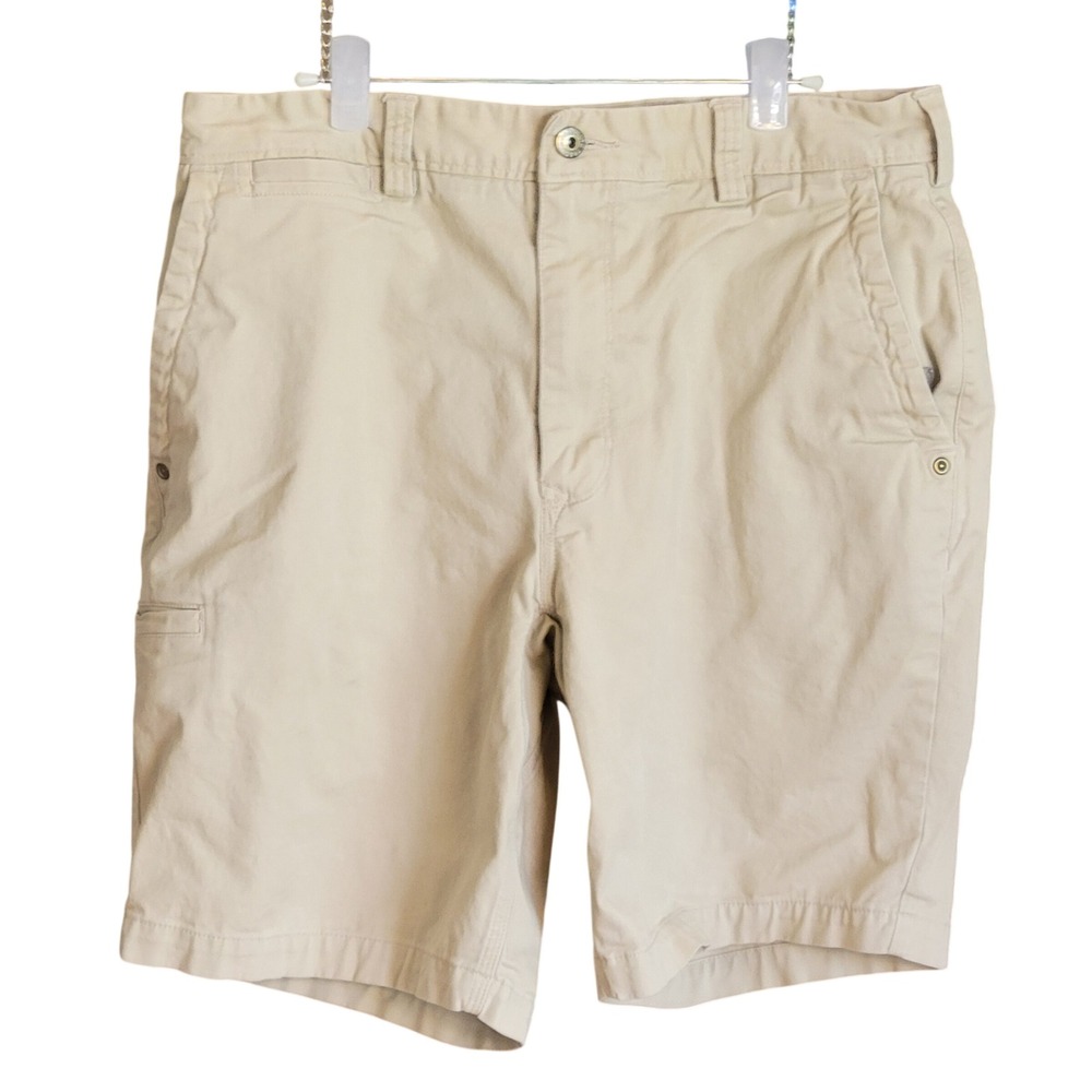 Duluth Trading Co Flex Ballroom Khaki Shorts Mens 32 Tan Chino Work 46214